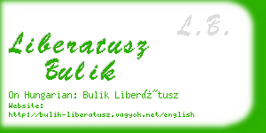 liberatusz bulik business card